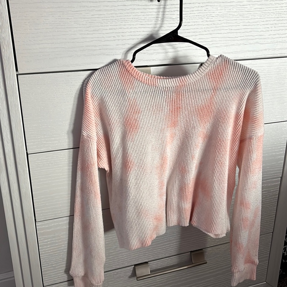 ARIZONA jean co long sleeve shirt (pink and white) xs